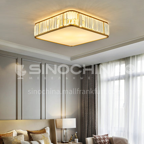 Bedroom crystal ceiling lamp modern household corridor living room lamp light luxury square lamp LG-X126